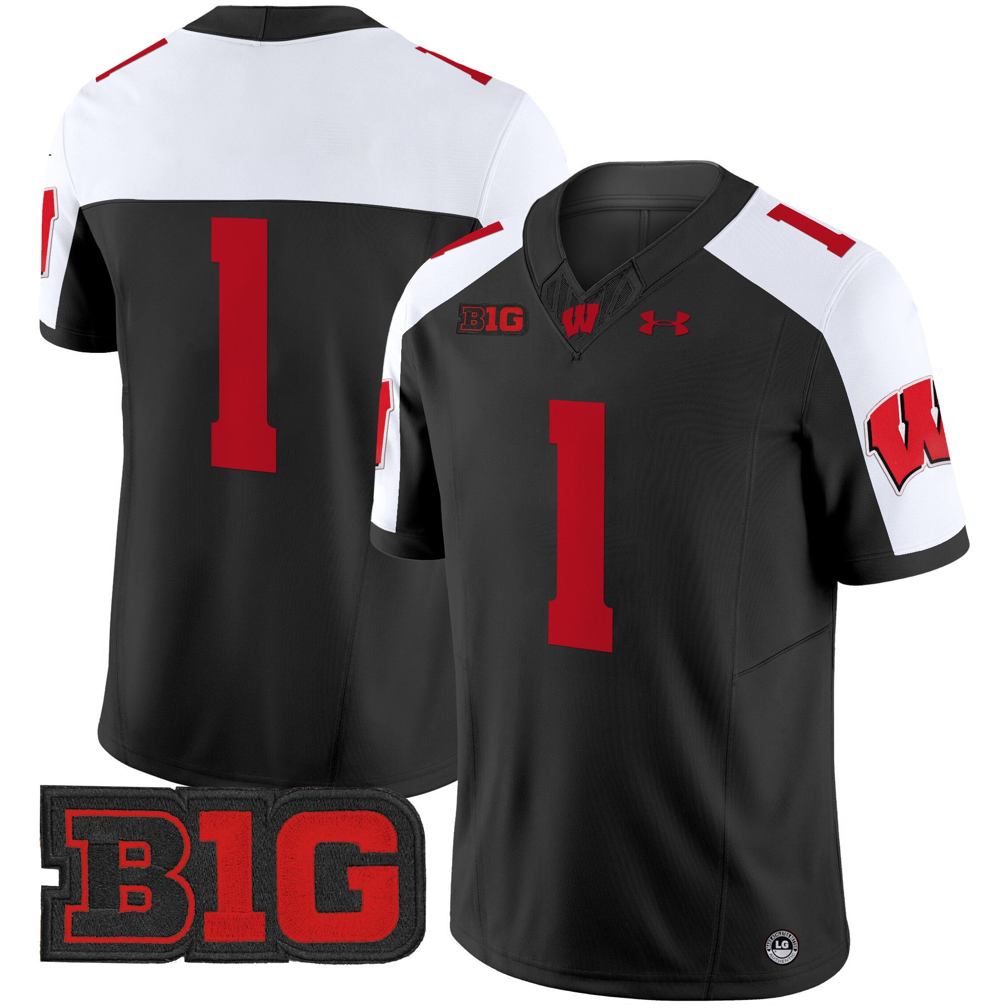 Men Wisconsin Badgers #1 No Name Black 2024 Vapor Limited NCAA Jersey->ncaa teams->NCAA Jersey
